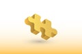 A piece of golden jigsaw puzzle vector illustration on white background to show strategy of team in business and industry Royalty Free Stock Photo
