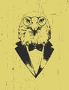 Portrait of Eagle in suit, hand-drawn illustration, vector Royalty Free Stock Photo