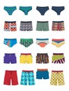 A set of men`s swimming trunks and shorts Royalty Free Stock Photo