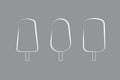 A set of ice creams with white lines on black background vector illustration for icons and logos for business Royalty Free Stock Photo