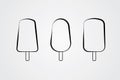 A set of ice creams with black lines on white background vector illustration for icons and logos Royalty Free Stock Photo