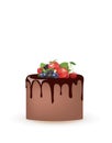 Chocolate cake with forest fruits