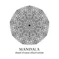 Mandala hand drawn vector illustration for coloring