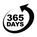 Three hundred and sixty five days a year icon Royalty Free Stock Photo