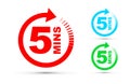 Five minutes icon set Royalty Free Stock Photo