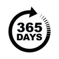 Three hundred and sixty five days a year icon Royalty Free Stock Photo