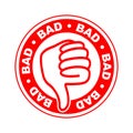 Bad thumbs down stamp Royalty Free Stock Photo