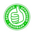 Approved thumbs up stamp Royalty Free Stock Photo