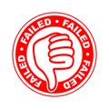 Failed thumbs down stamp Royalty Free Stock Photo