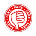 Fake thumbs down stamp Royalty Free Stock Photo