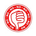No thumbs down stamp Royalty Free Stock Photo