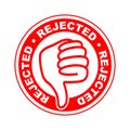Rejected thumbs down stamp Royalty Free Stock Photo