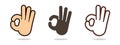 Hand language, OK sign cartoon graphic