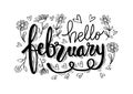 Hello February hand lettering