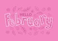 Hello February hand lettering