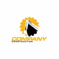 Excavator gear logo template vector - Vector Royalty Free Stock Photo