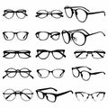 Set of Various stylish Eye Glasses Frame Silhouette vector illustration - Vector