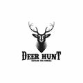 Deer wild animal hunt logo - Vector Royalty Free Stock Photo