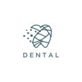 Dental Clinic Logo Tooth abstract design vector template Linear style. Dentist stomatology medical doctor Logotype concept icon. Royalty Free Stock Photo