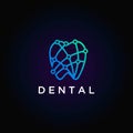 Dental Clinic Logo Tooth abstract design vector template Linear style. Dentist stomatology medical doctor Logotype concept icon. Royalty Free Stock Photo