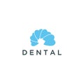 Dental Clinic Logo Tooth abstract design vector template Linear style. Dentist stomatology medical doctor Logotype concept icon. Royalty Free Stock Photo