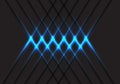Abstract blue light cross pattern on grey design modern futuristic technology background vector