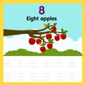 Illustrator of worksheet eight apples