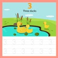 Illustrator of worksheet three ducks