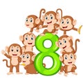The 8 jelly number with so many monkey on it Royalty Free Stock Photo