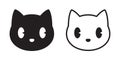 Cat vector head calico black white kitten icon cartoon character illustration Royalty Free Stock Photo