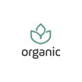 Organic life logo, Graceful monogram design template, Natural line art vector illustration. Royalty Free Stock Photo