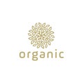 Organic life logo, Graceful monogram design template, Natural line art vector illustration. Royalty Free Stock Photo