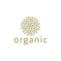 Organic life logo, Graceful monogram design template, Natural line art vector illustration.