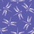 Seamless pattern with dragonfly