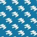 Vector seamless pattern with doves