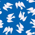 Vector seamless pattern with doves