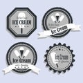 Vector Set of Vintage symbols, Ice Cream Stickers