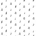 Seamless pattern with notes Royalty Free Stock Photo