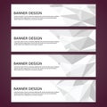 Set of polygonal banners