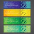 Set of polygonal banners