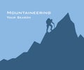 Mountaineer climbs a mountain