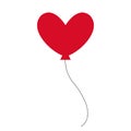 Red balloon heart love vector icon vector valentine isolated