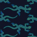 Seamless pattern with lizards