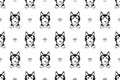 Vector cartoon character siberian husky dog seamless pattern Royalty Free Stock Photo