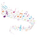 Colorful music notes background Royalty Free Stock Photo