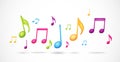 Colorful music notes background Royalty Free Stock Photo