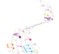 Colorful music notes background Royalty Free Stock Photo