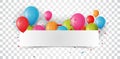 Celebration banner with colorful balloon and confetti Royalty Free Stock Photo