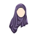 Hijab muslimah vector Purple color