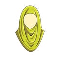 Hijab muslimah vector yellow color